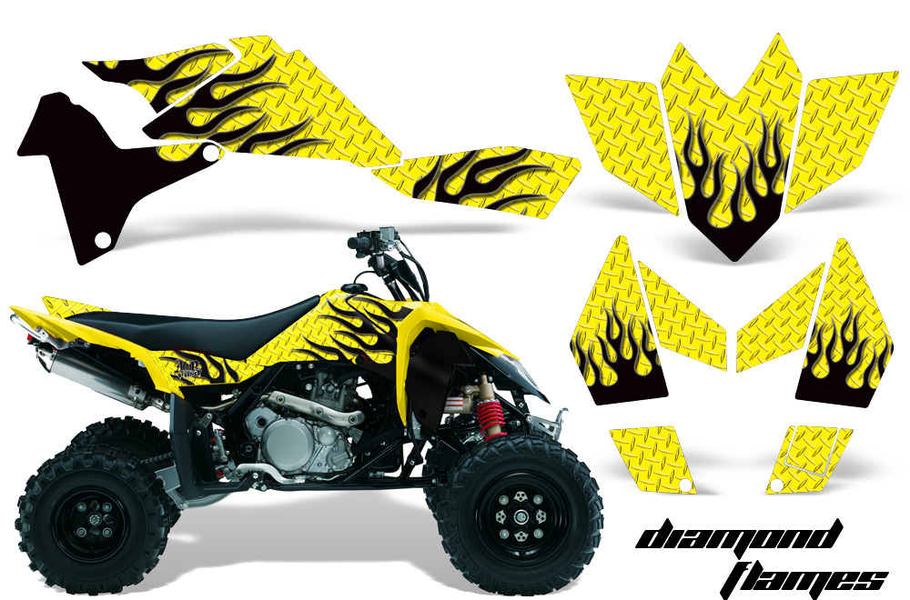 Suzuki LTR450 Graphics Kit DFlames Y